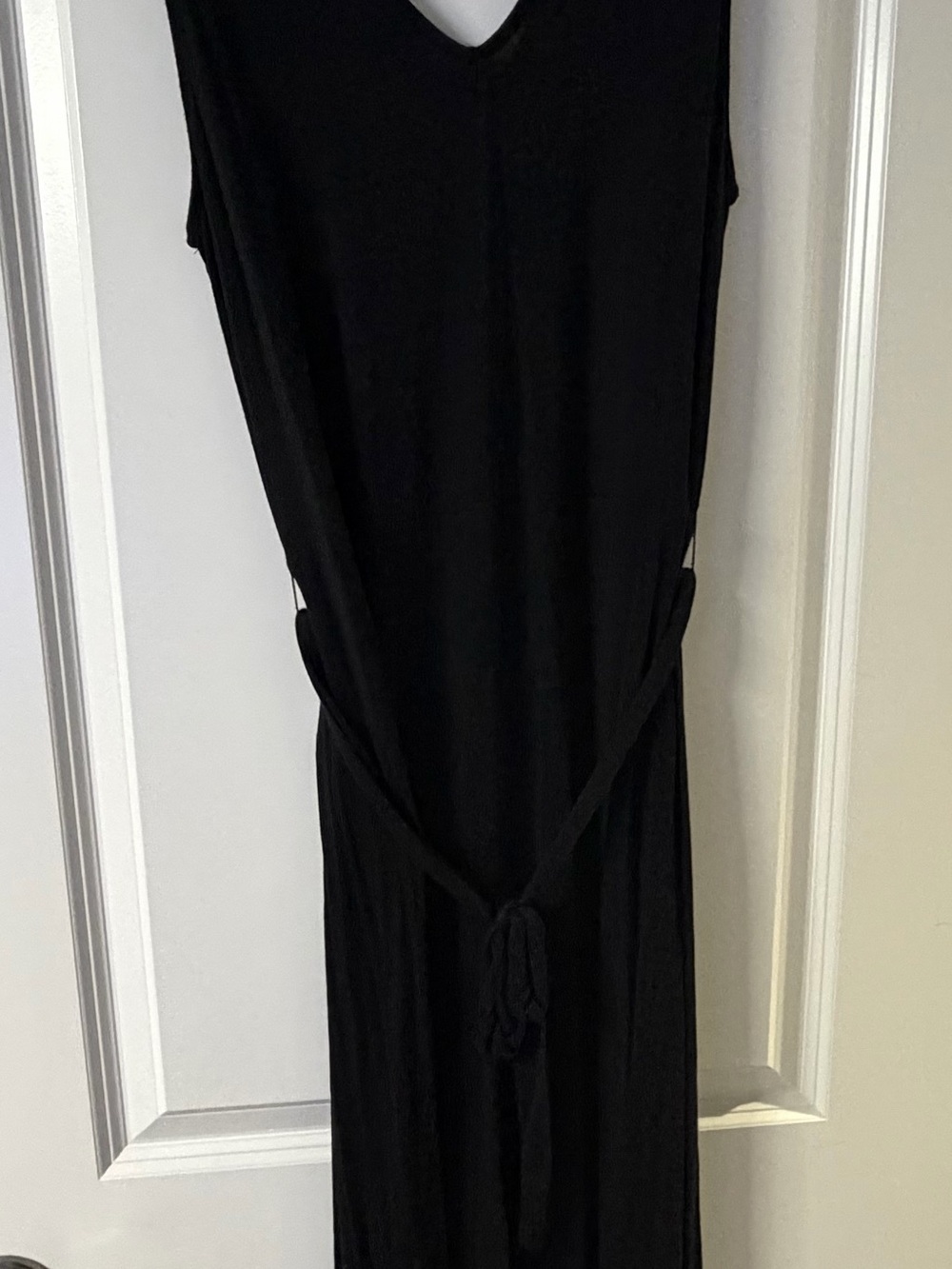 a new day Black V-Neck Maxi Dress with Waist Tie